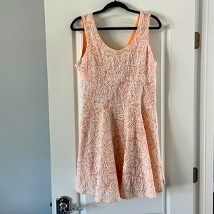 White and peach lace dress